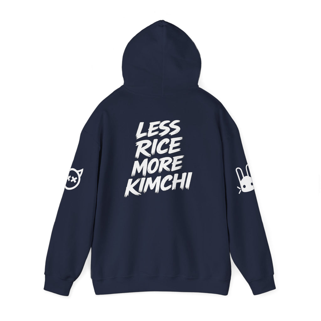 Kimchi Hoodie – 'Less Rice More Kimchi' Graphic Pullover