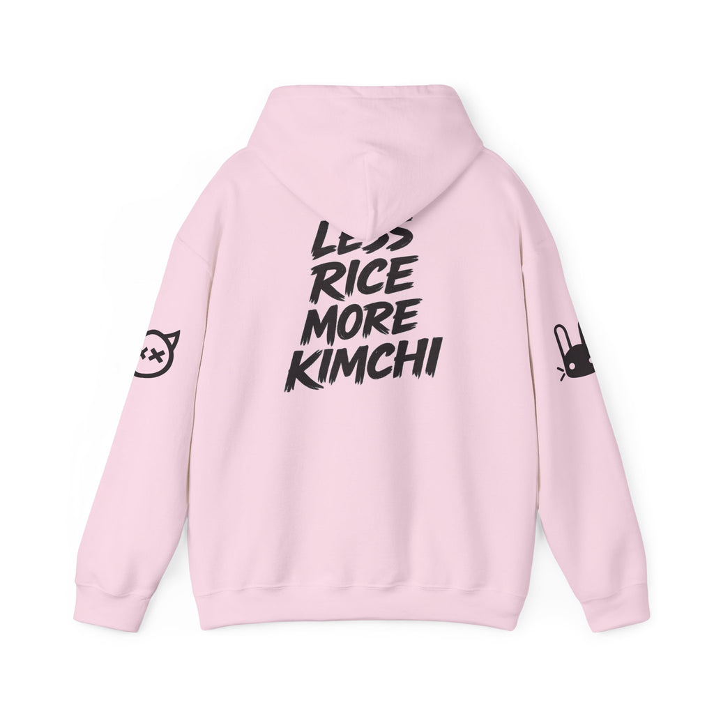 Kimchi Moto Limited Time Hoodie — "No Kimchi No Rice" Pink K-Pop Streetwear Hoodie