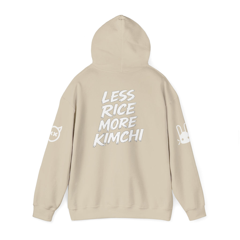 Kimchi Hoodie – 'Less Rice More Kimchi' Graphic Pullover
