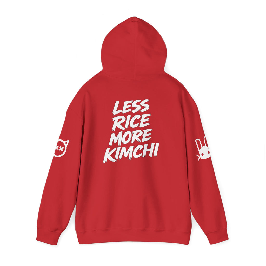 Kimchi Hoodie – 'Less Rice More Kimchi' Graphic Pullover