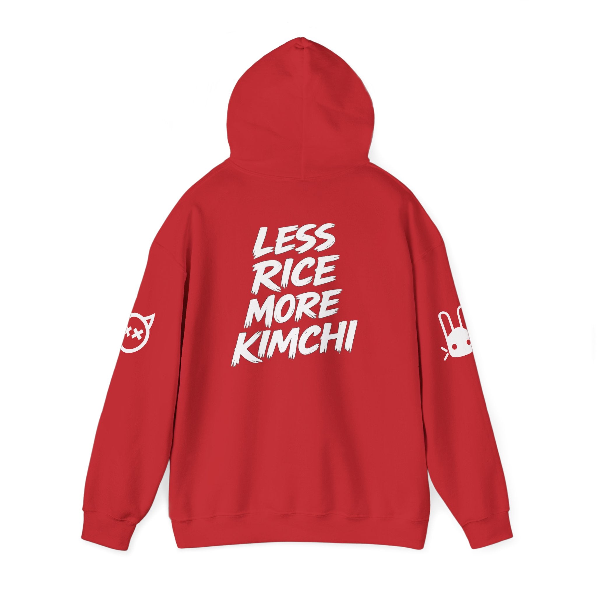 Kimchi Hoodie – 'Less Rice More Kimchi' Graphic Pullover