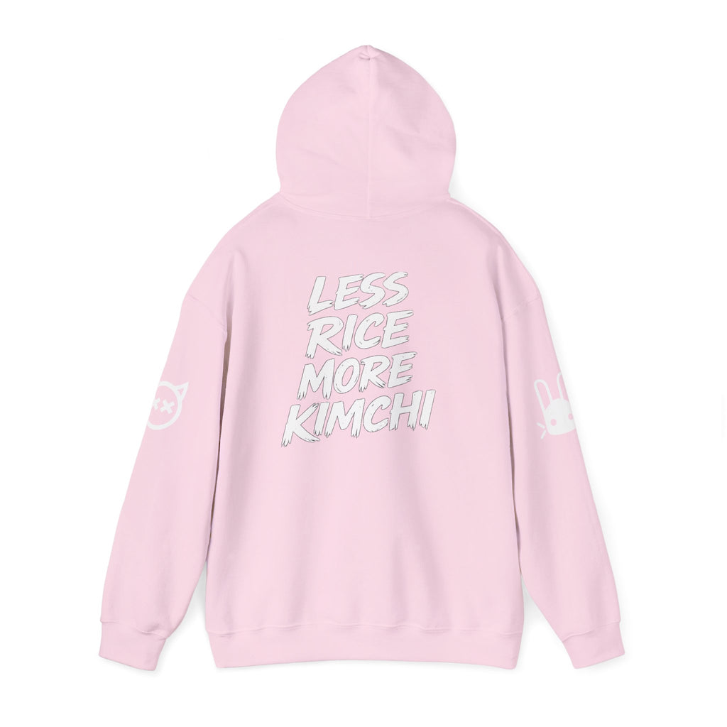 Kimchi Hoodie – 'Less Rice More Kimchi' Graphic Pullover