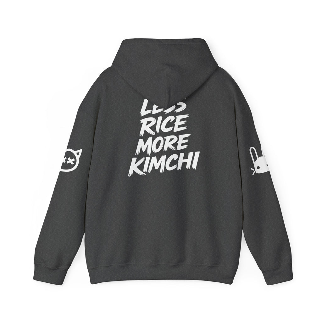Kimchi Hoodie – 'Less Rice More Kimchi' Graphic Pullover