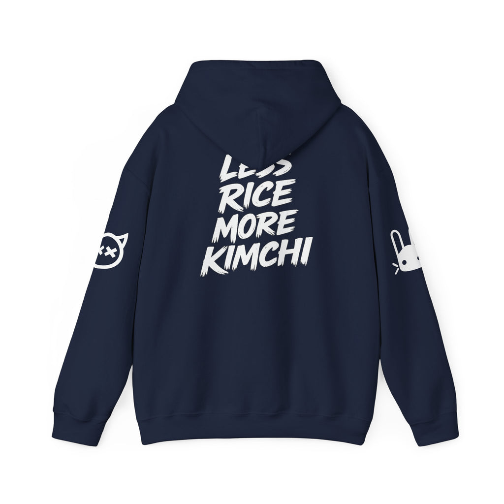 Kimchi Hoodie – 'Less Rice More Kimchi' Graphic Pullover