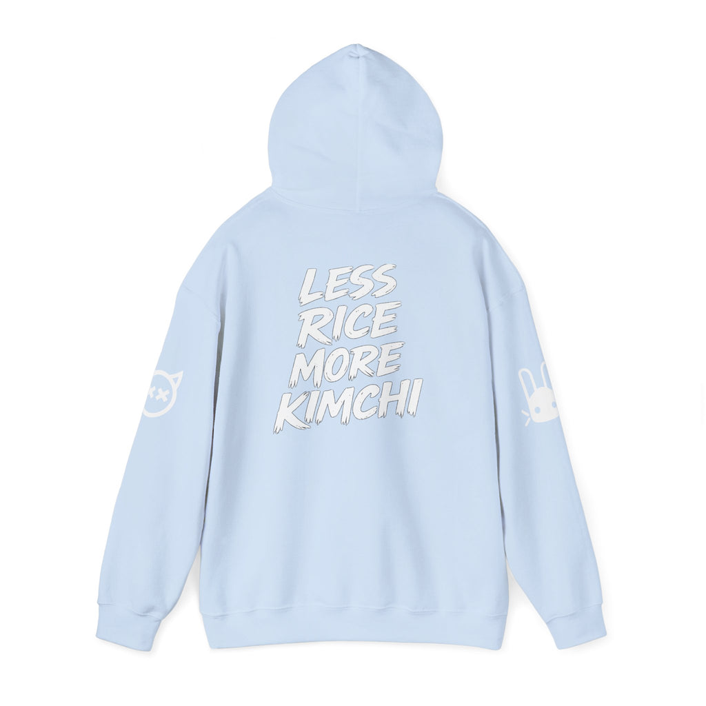 Kimchi Hoodie – 'Less Rice More Kimchi' Graphic Pullover