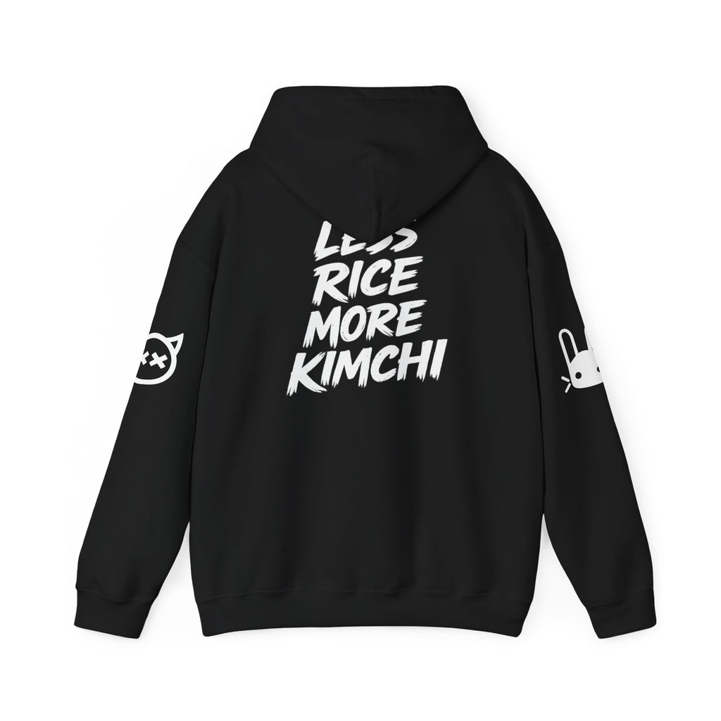 Kimchi Hoodie – 'Less Rice More Kimchi' Graphic Pullover