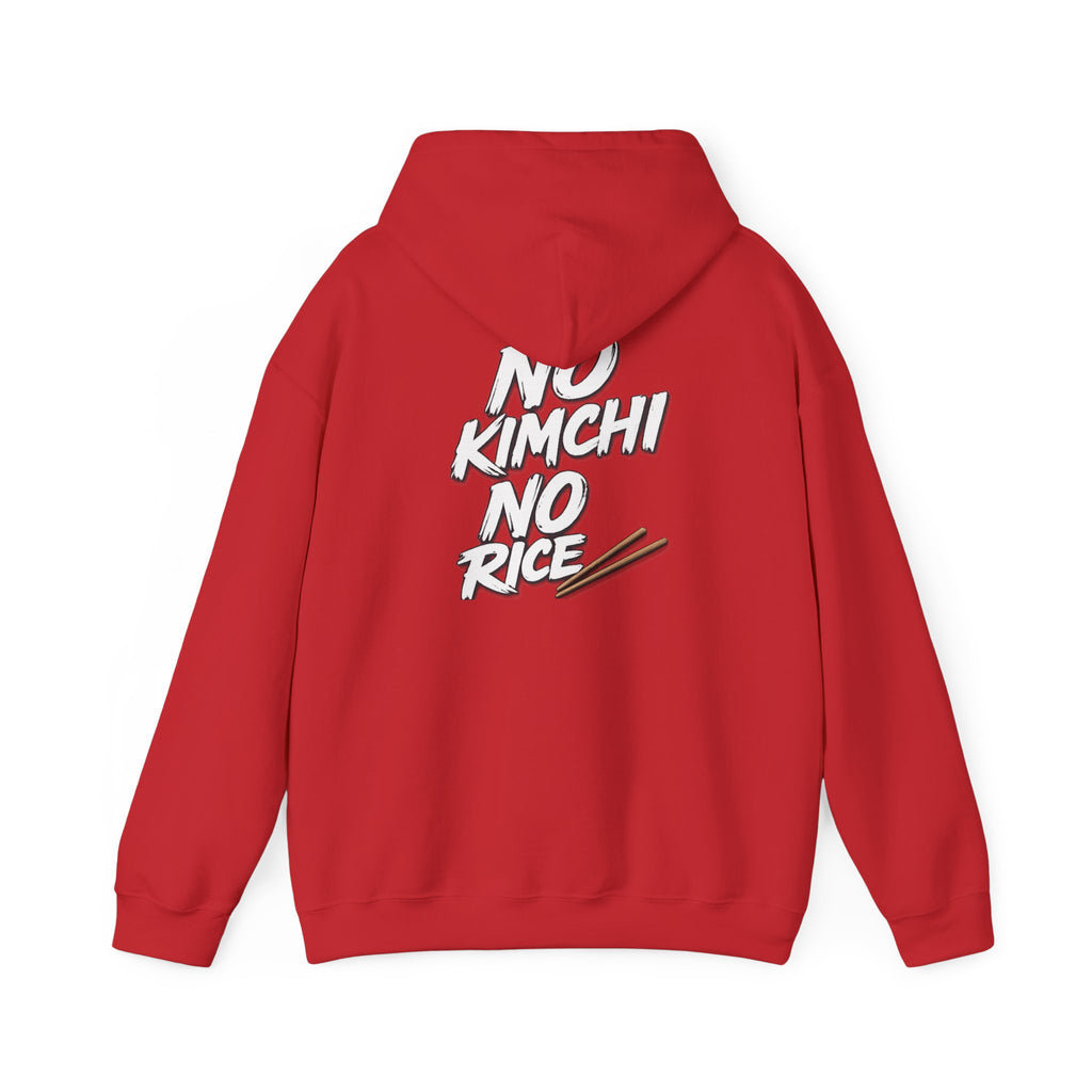 Kimchi Hoodie — "No Kimchi No Rice" Korean Food Graphic Pullover