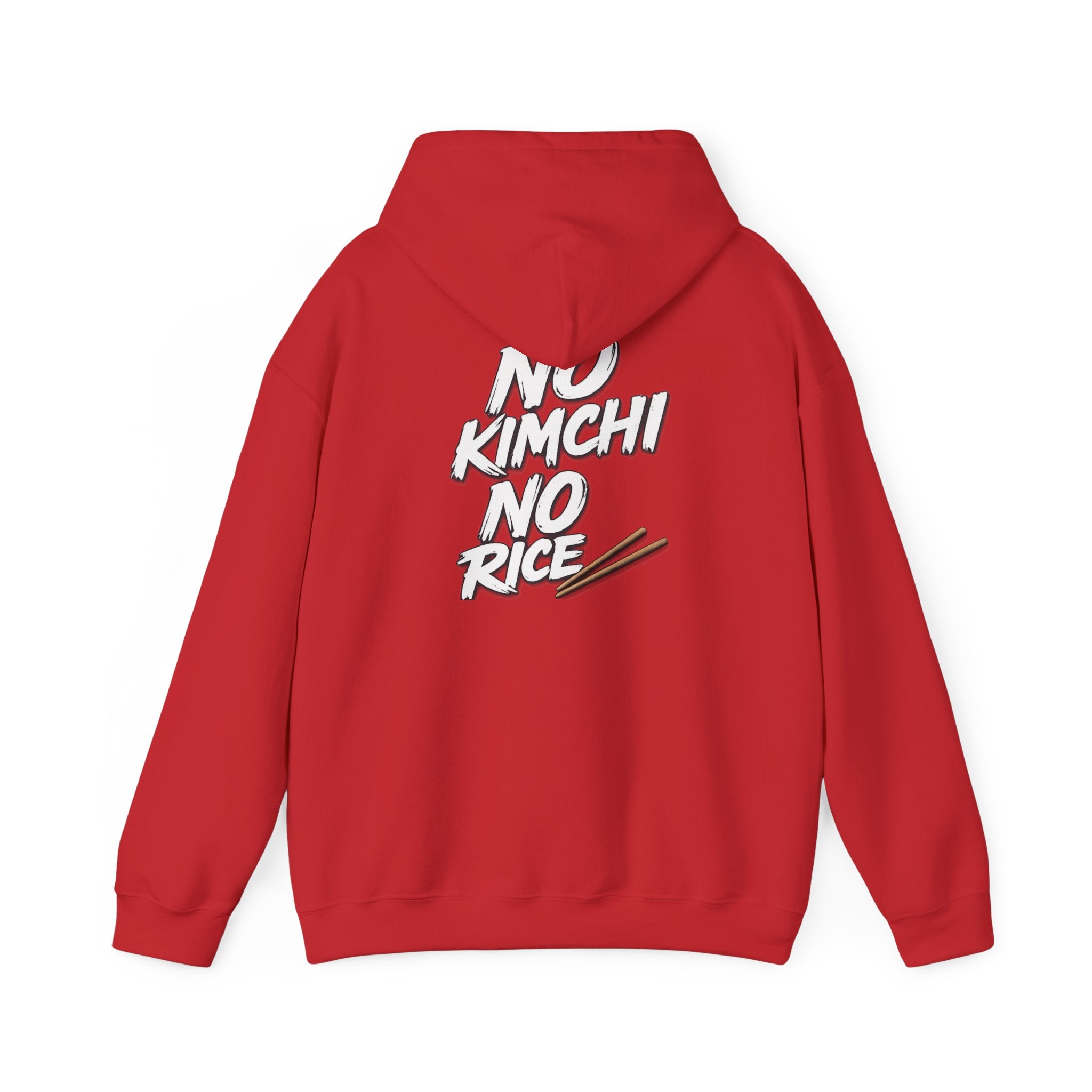 Kimchi Hoodie — "No Kimchi No Rice" Korean Food Graphic Pullover