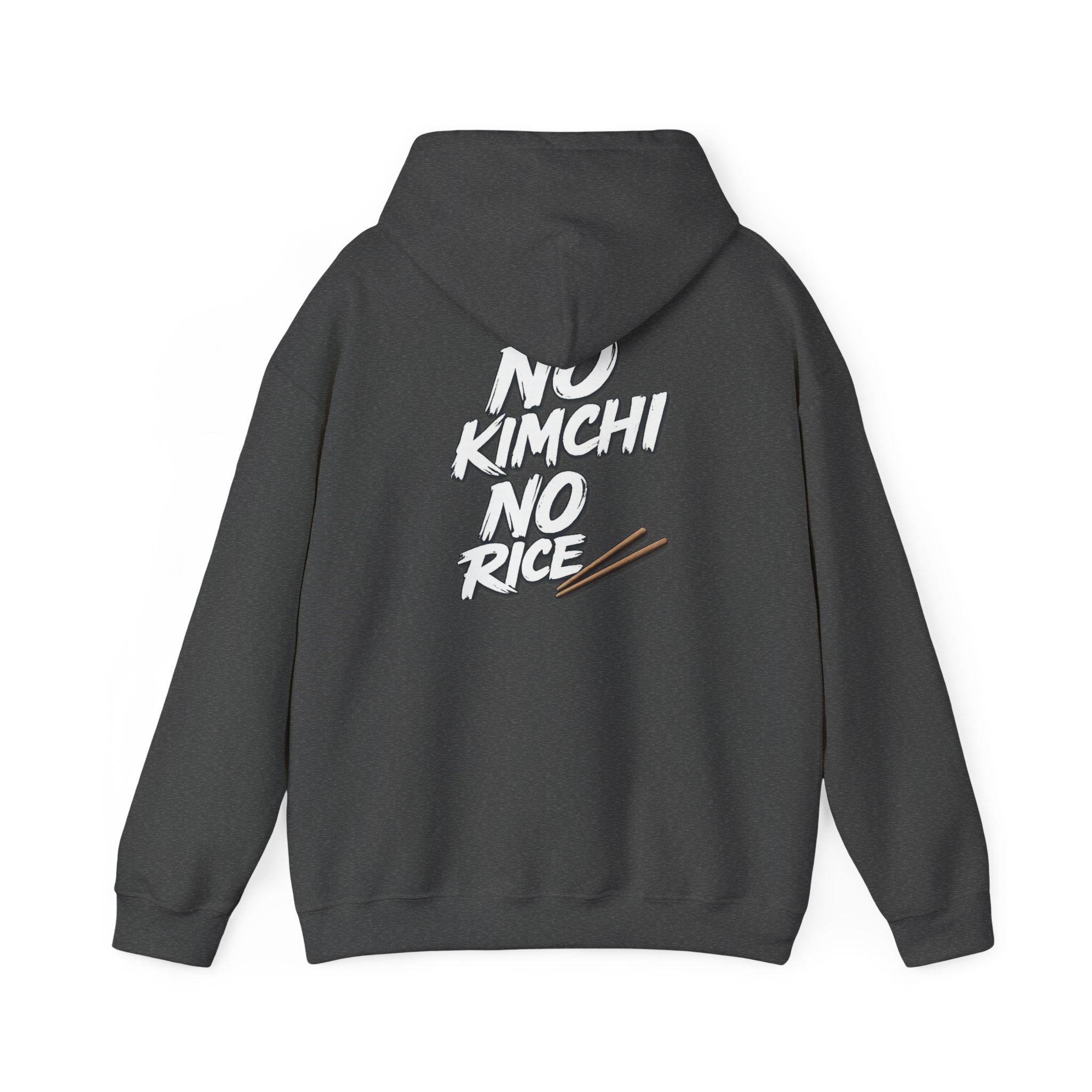 Kimchi Hoodie — "No Kimchi No Rice" Korean Food Graphic Pullover