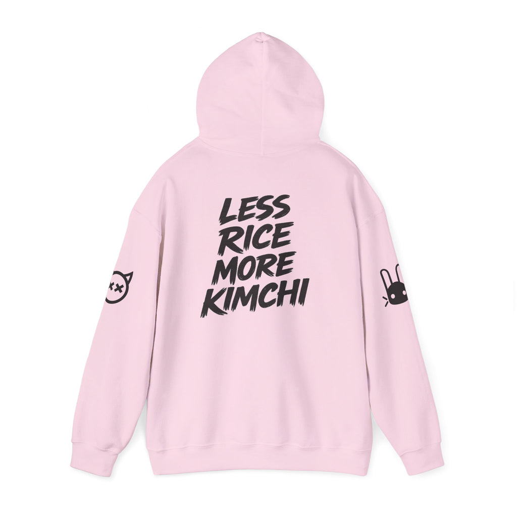 Kimchi Moto Limited Time Hoodie — "No Kimchi No Rice" Pink K-Pop Streetwear Hoodie