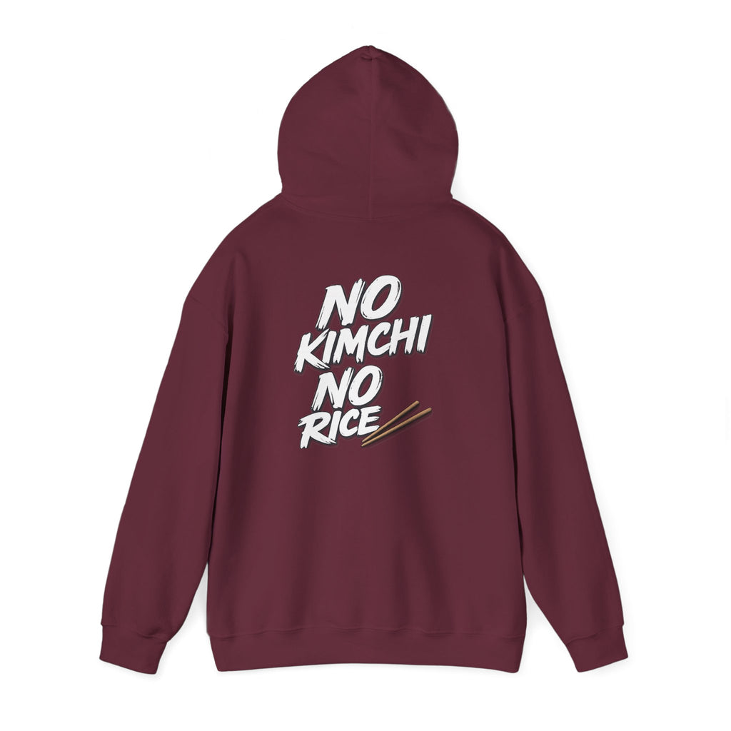 Kimchi Hoodie — "No Kimchi No Rice" Korean Food Graphic Pullover