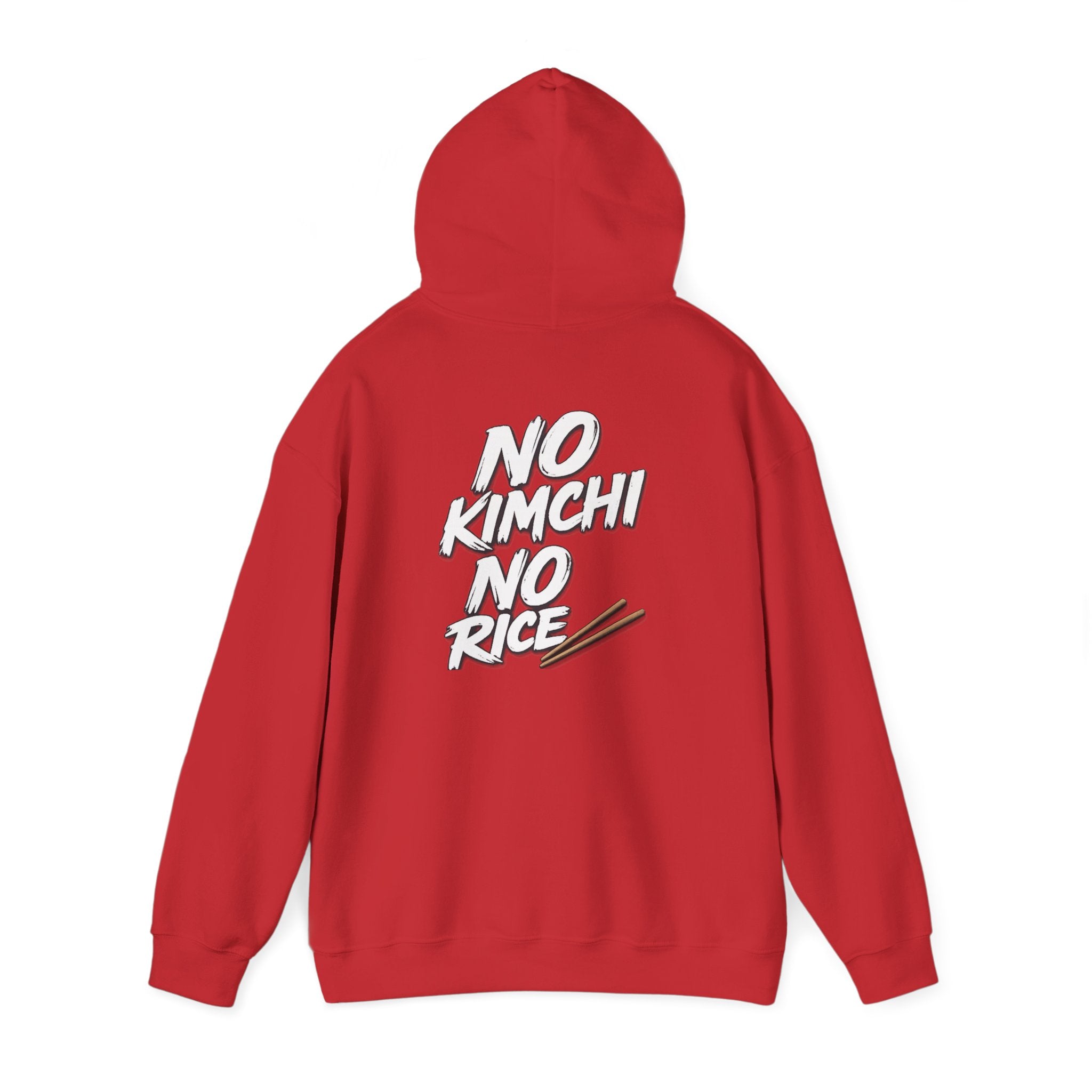 Kimchi Hoodie — "No Kimchi No Rice" Korean Food Graphic Pullover