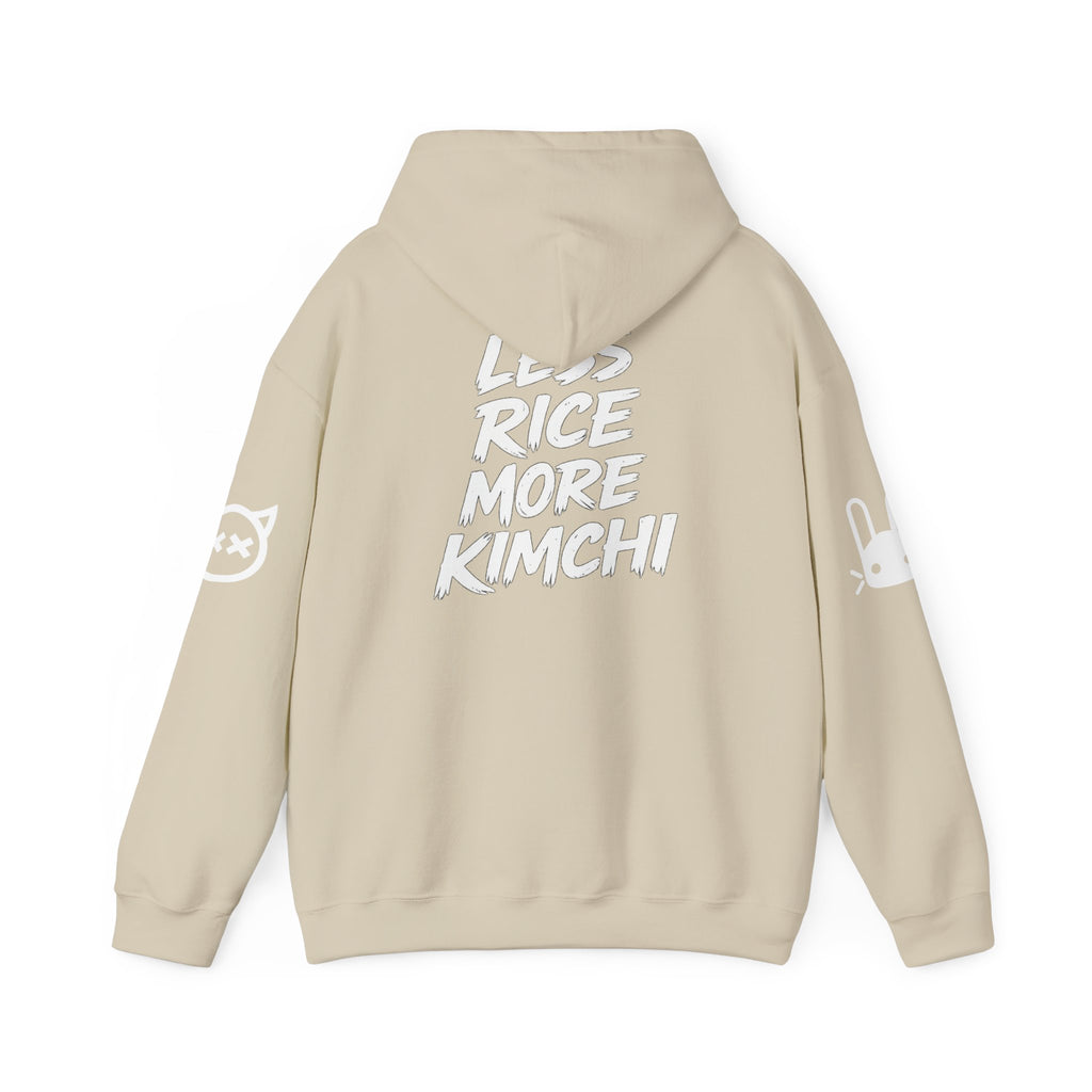 Kimchi Hoodie – 'Less Rice More Kimchi' Graphic Pullover