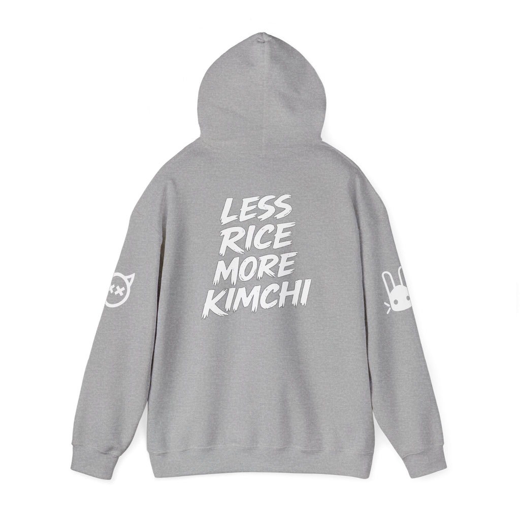 Kimchi Hoodie – 'Less Rice More Kimchi' Graphic Pullover