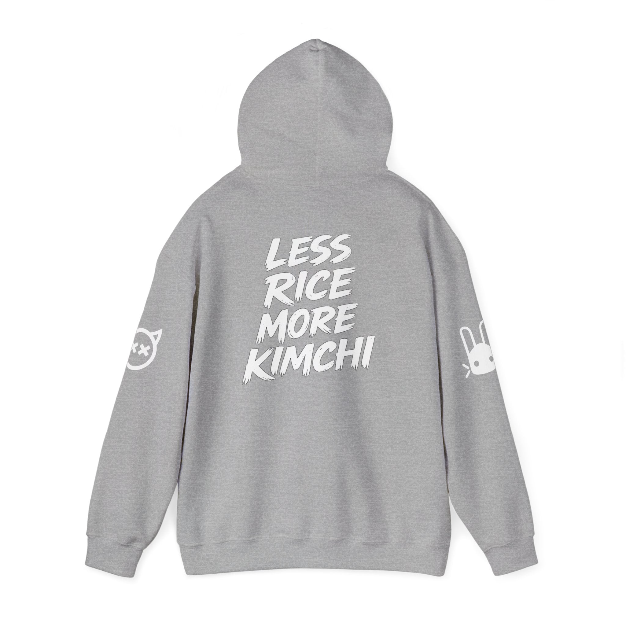 Kimchi Hoodie – 'Less Rice More Kimchi' Graphic Pullover