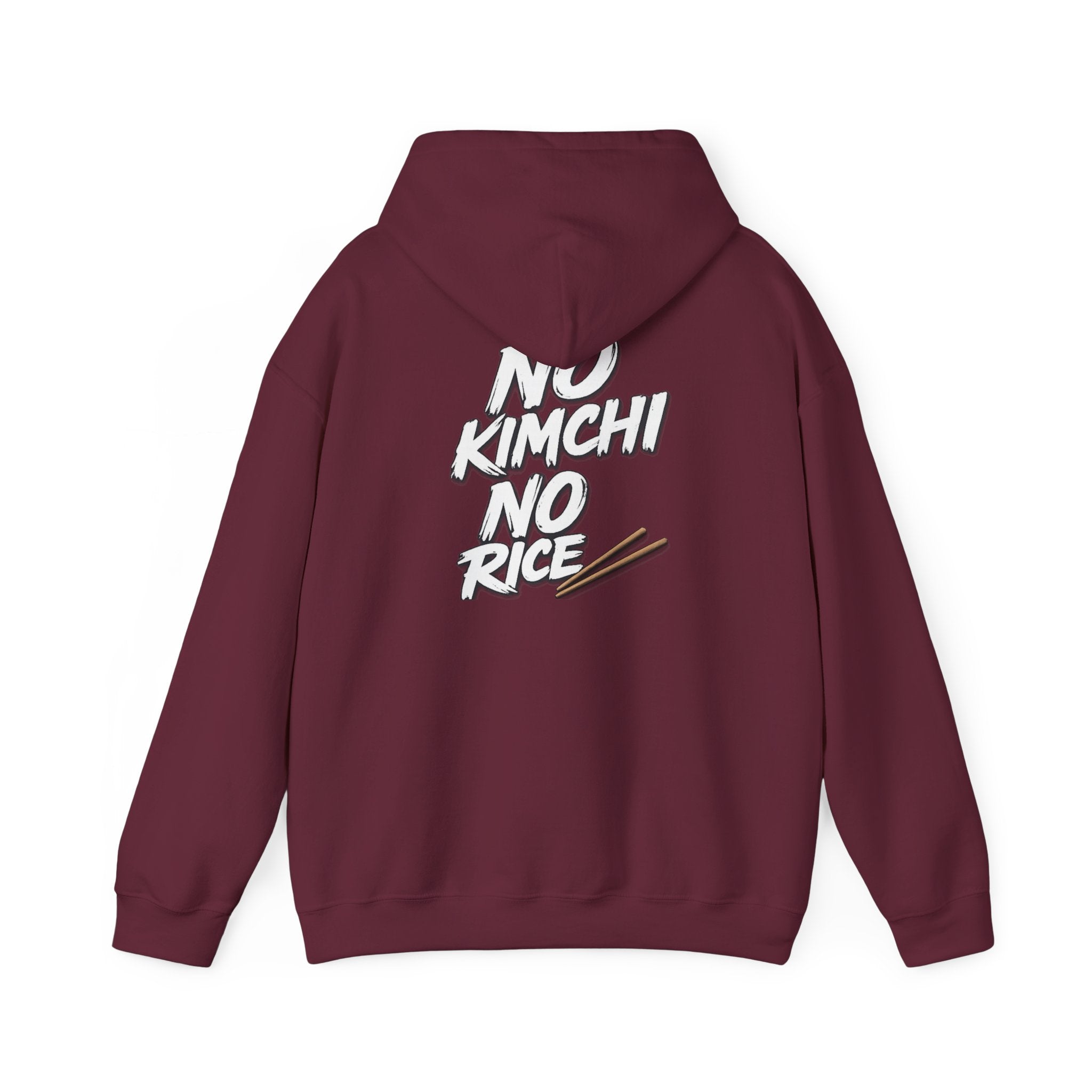 Kimchi Hoodie — "No Kimchi No Rice" Korean Food Graphic Pullover