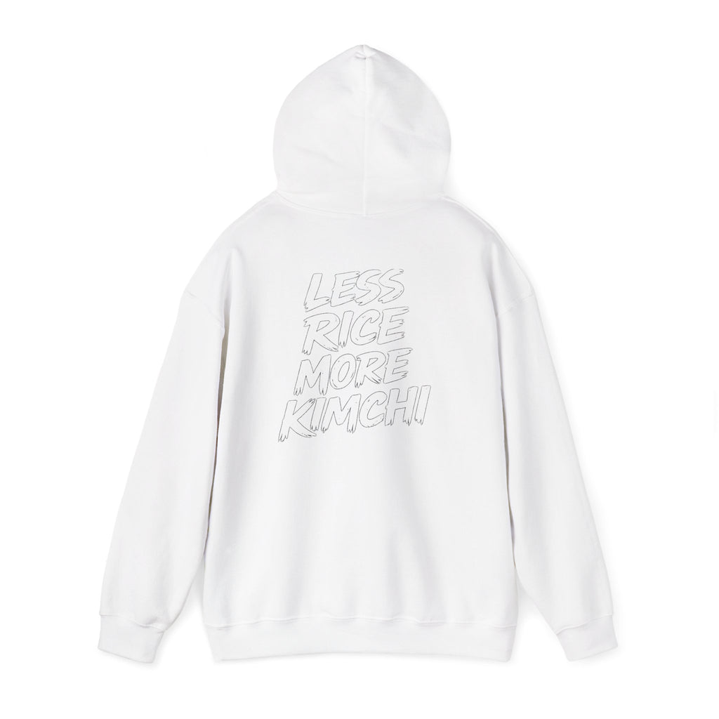 Kimchi Hoodie – 'Less Rice More Kimchi' Graphic Pullover