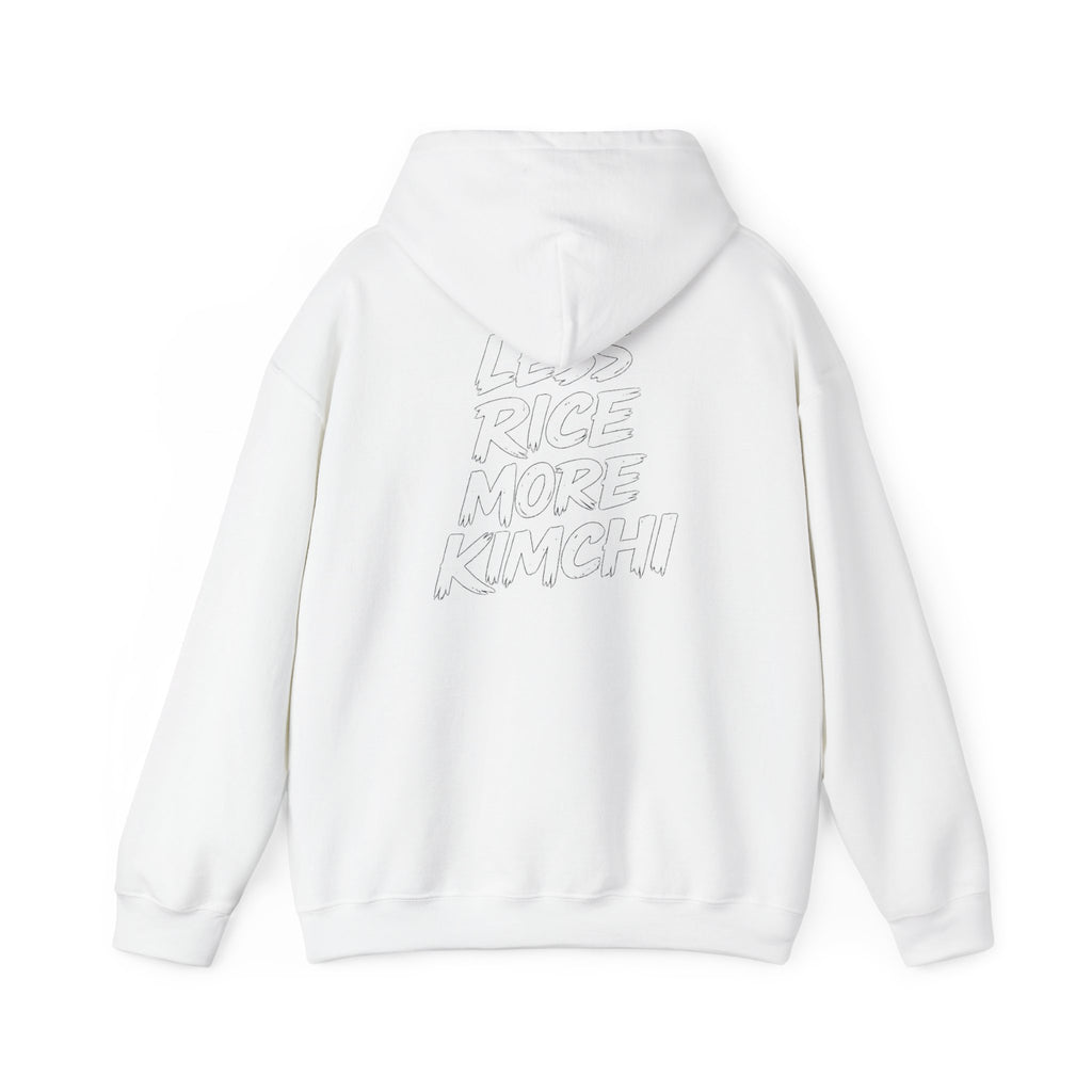 Kimchi Hoodie – 'Less Rice More Kimchi' Graphic Pullover