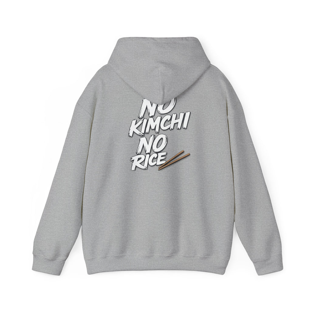 Kimchi Hoodie — "No Kimchi No Rice" Korean Food Graphic Pullover