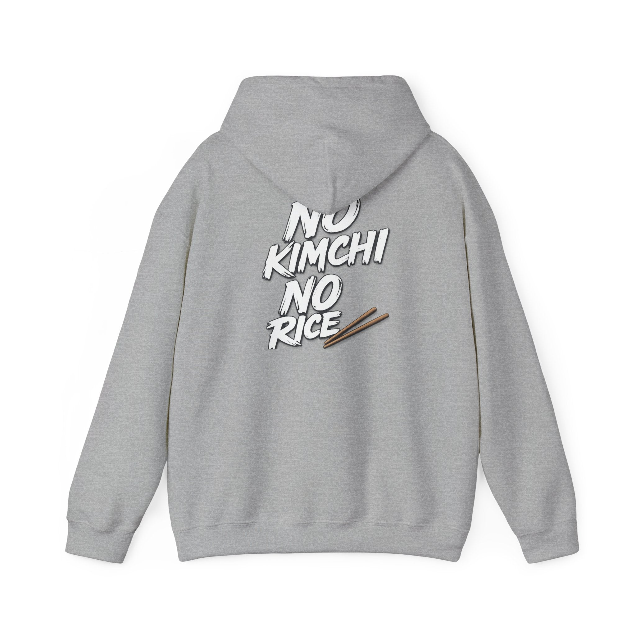 Kimchi Hoodie — "No Kimchi No Rice" Korean Food Graphic Pullover