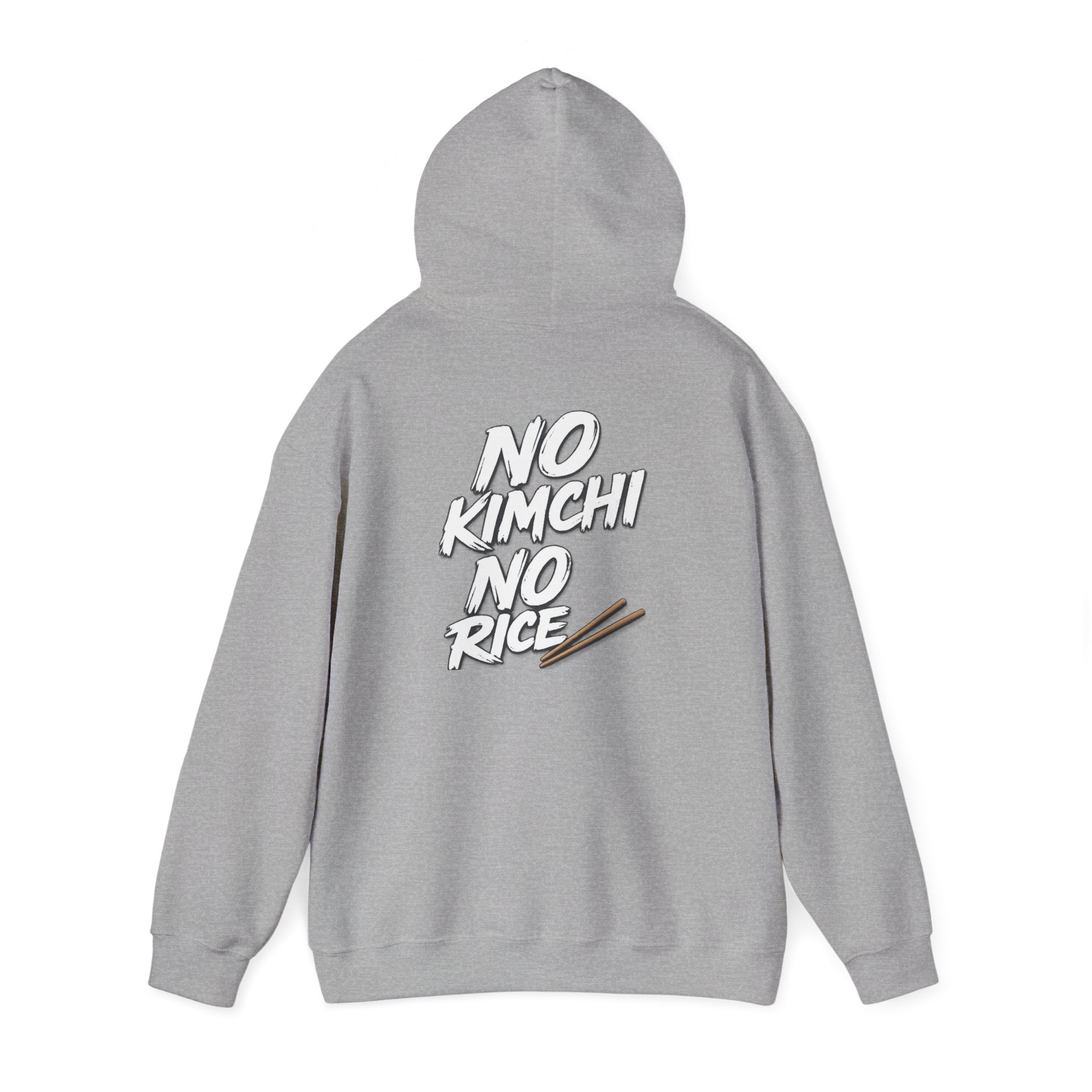 Kimchi Hoodie — "No Kimchi No Rice" Korean Food Graphic Pullover