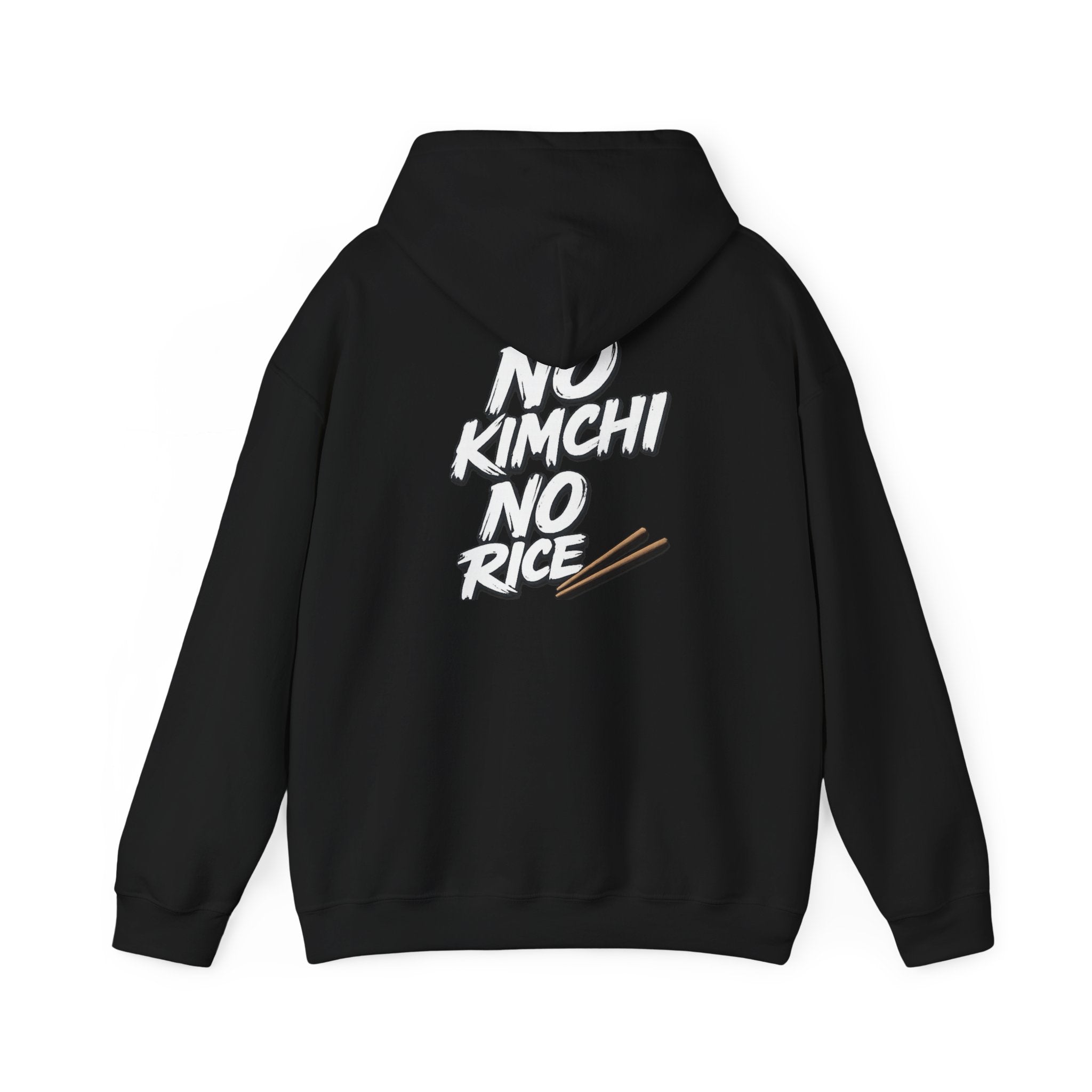 Kimchi Hoodie — "No Kimchi No Rice" Korean Food Graphic Pullover