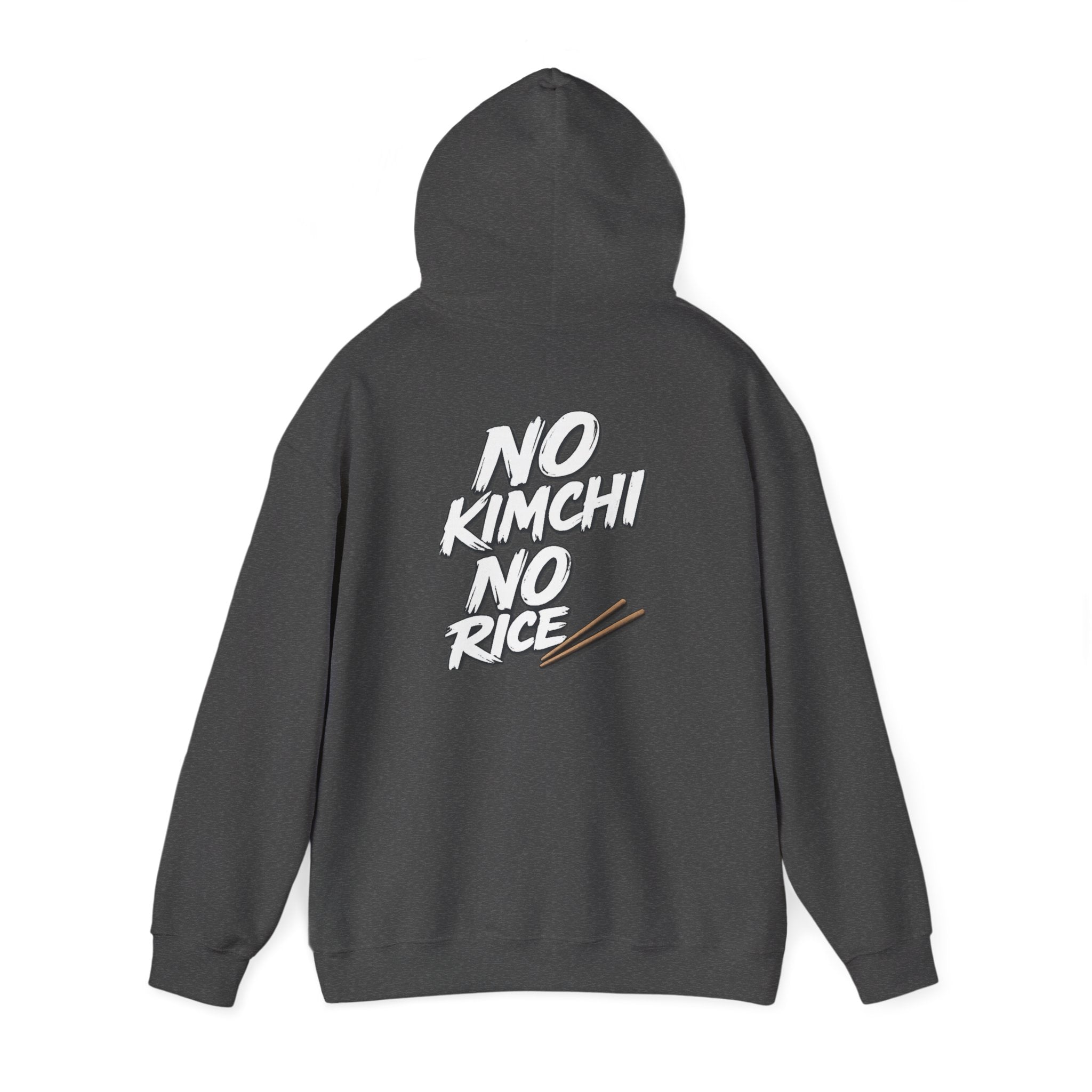 Kimchi Hoodie — "No Kimchi No Rice" Korean Food Graphic Pullover