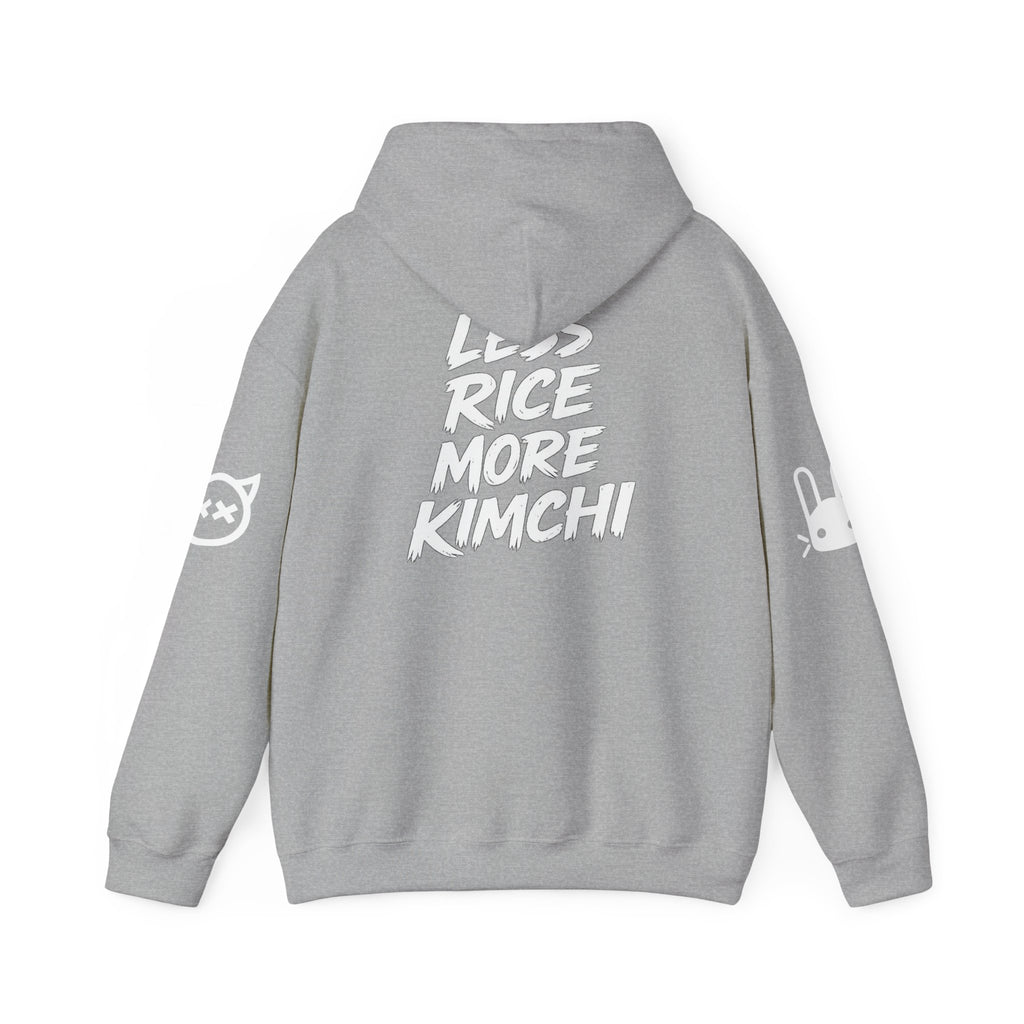 Kimchi Hoodie – 'Less Rice More Kimchi' Graphic Pullover