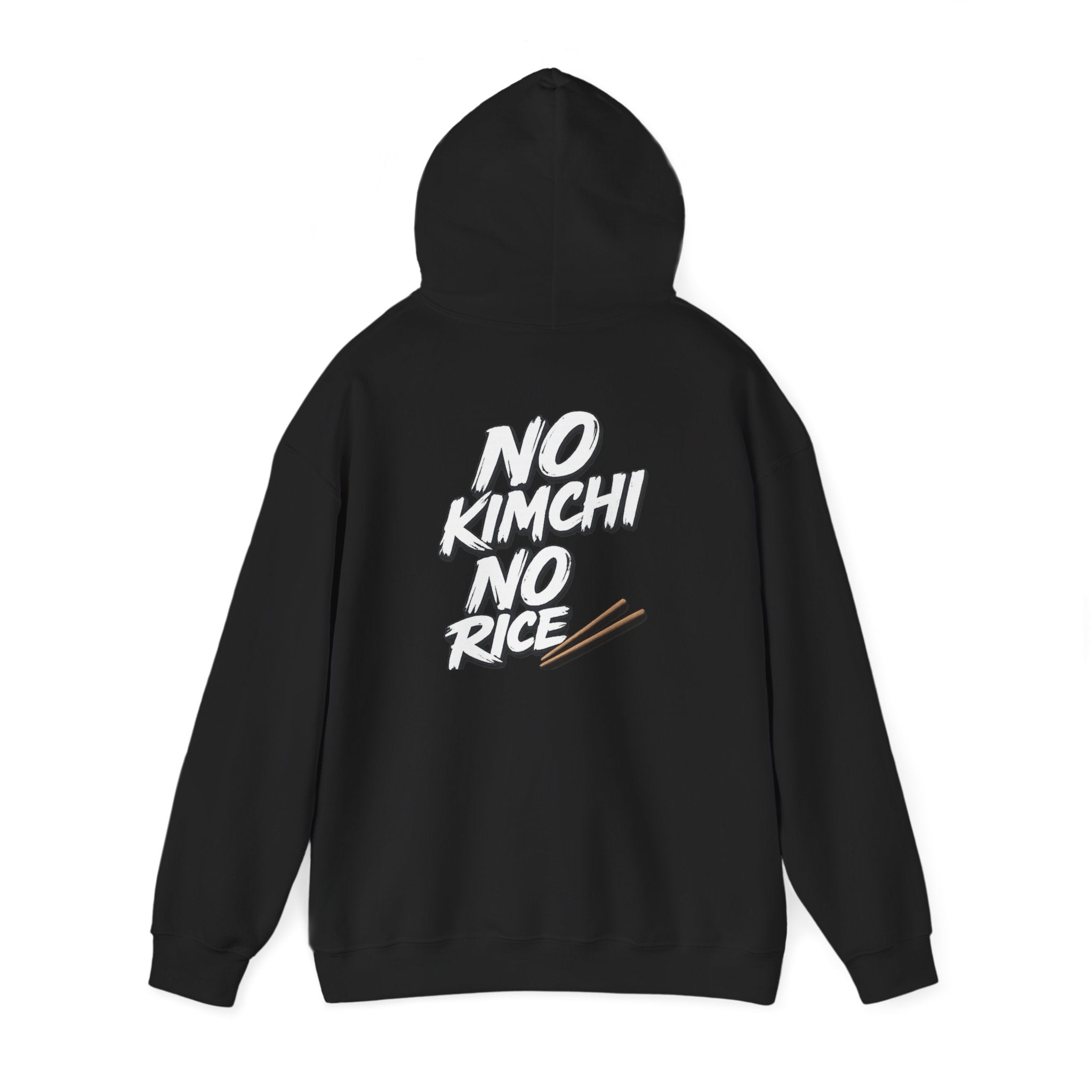 Kimchi Hoodie — "No Kimchi No Rice" Korean Food Graphic Pullover