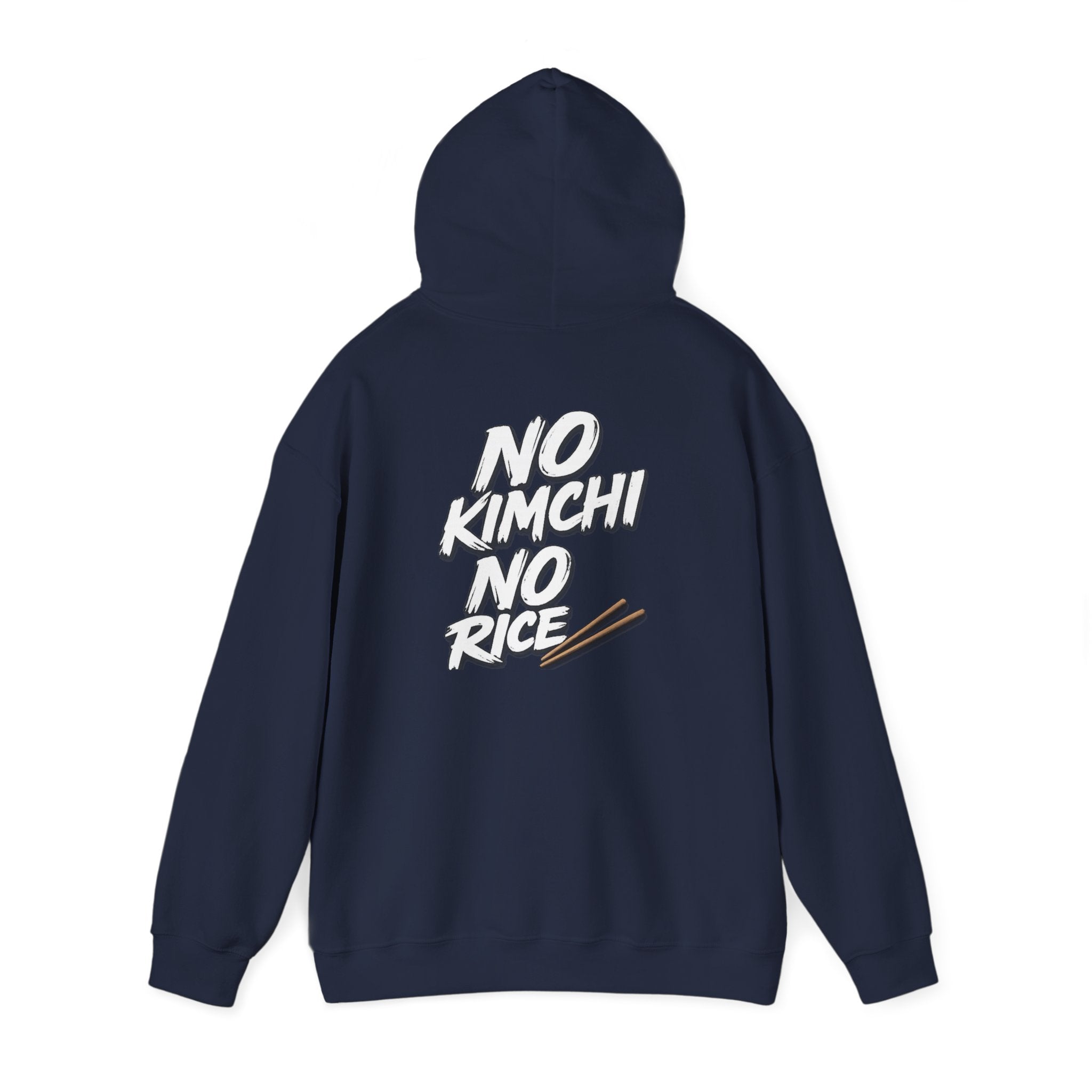 Kimchi Hoodie — "No Kimchi No Rice" Korean Food Graphic Pullover